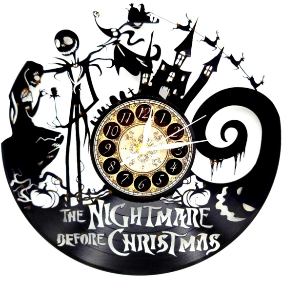 Handmade Other - THE NIGHTMARE BEFORE CHRISTMAS vinyl record clock